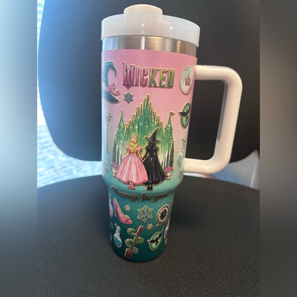 Wicked Themed 40 oz Insulated Cup with Handle - Picture 3 of 6